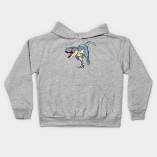 T REX Jurassic Tyrannosaurus rex Dinosaur Running Towards You Kids Hoodie